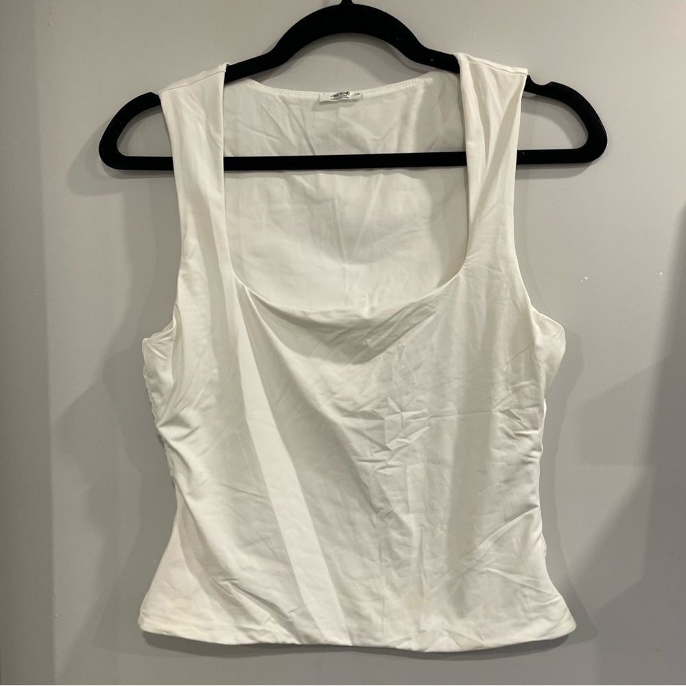 3/$25 ✺ Ardene Contour Square Neck Tank TOp White L